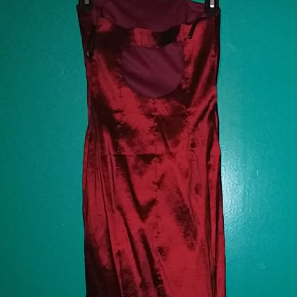 Mini metallic red dress - Picture 3 of 3